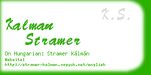 kalman stramer business card